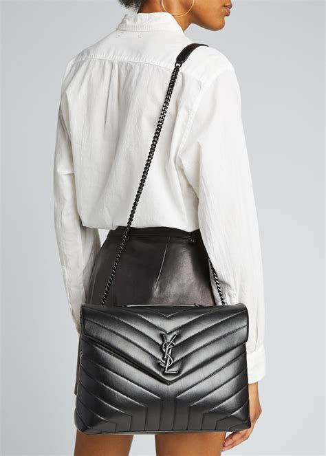 ysl bag tassel black calfskin half moon|SAINT LAURENT Calfskin Y Quilted Monogram Medium Loulou .